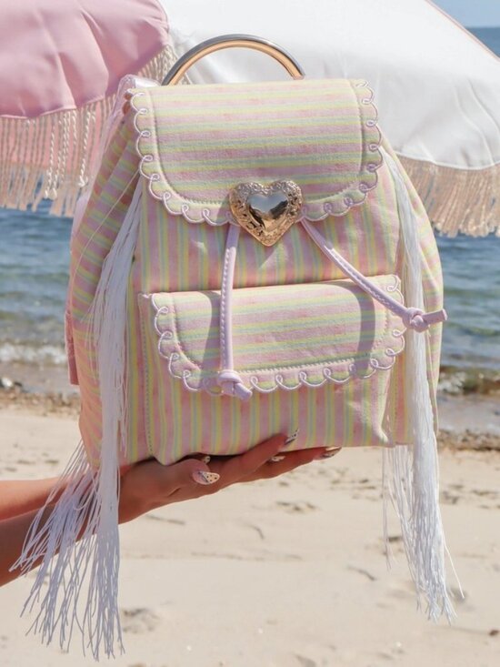 Seaside Sweetheart Fringe Backpack Pink Multi main image 6